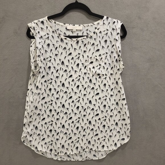 Loft Sleeveless Tank Top Blouse Women’s Small Flying Bird Pocket Office Business - Picture 1 of 7